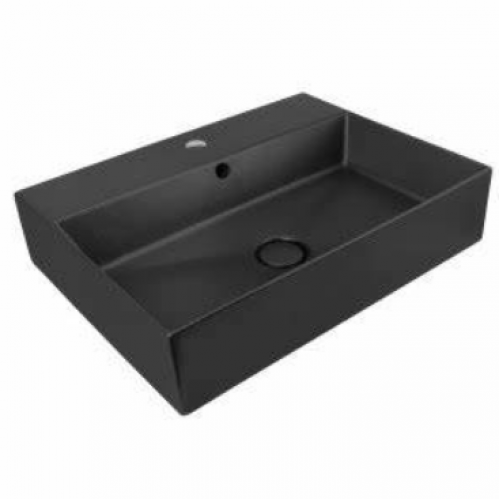 Pastatomas ant stalviršio praustuvas Alice Ceramica Lavabo Spy 61x46 juodos spalvos